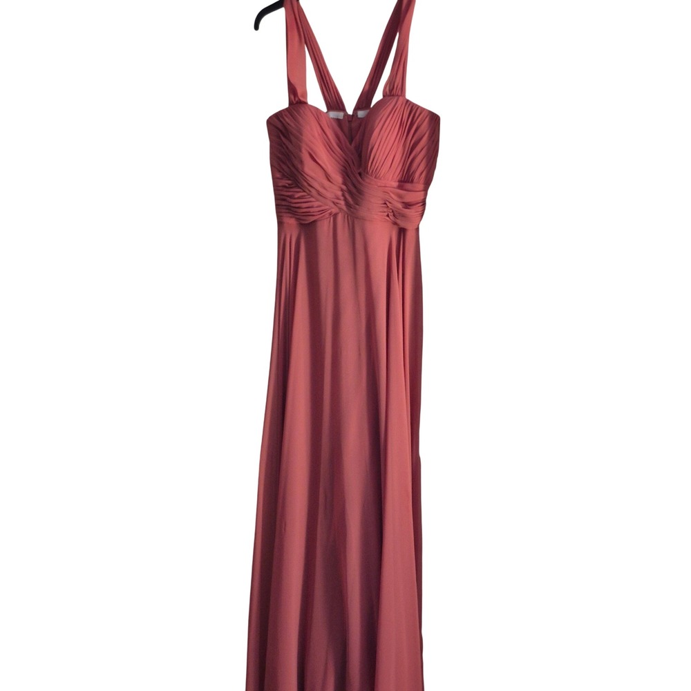 Dessy‎ Gown 2970 Womens Rouge Pink Chiffon Ruched Multi-Strap Bridesmaid Dress